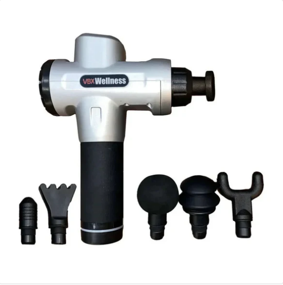 VBX Pro Series 6-Piece Percussion Massage Gun Pro - Silver